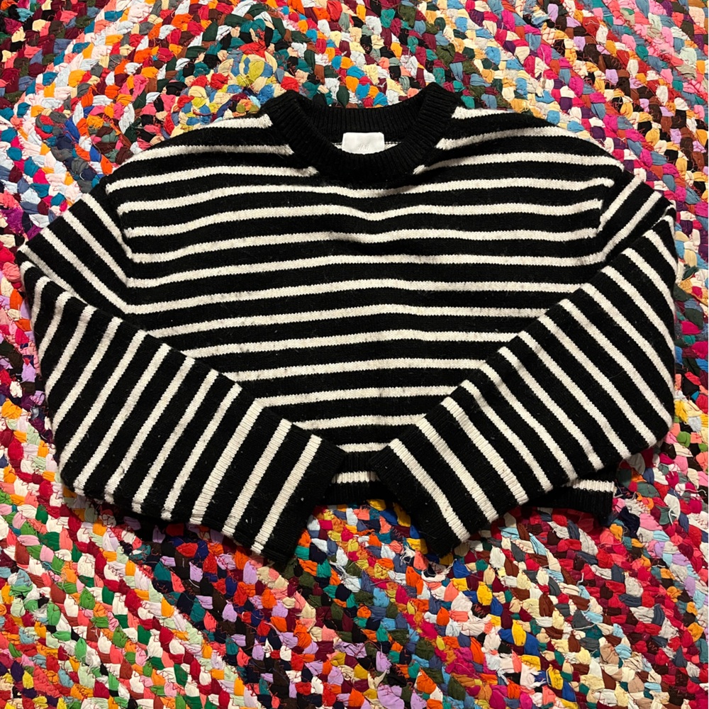 Striped crop sweater